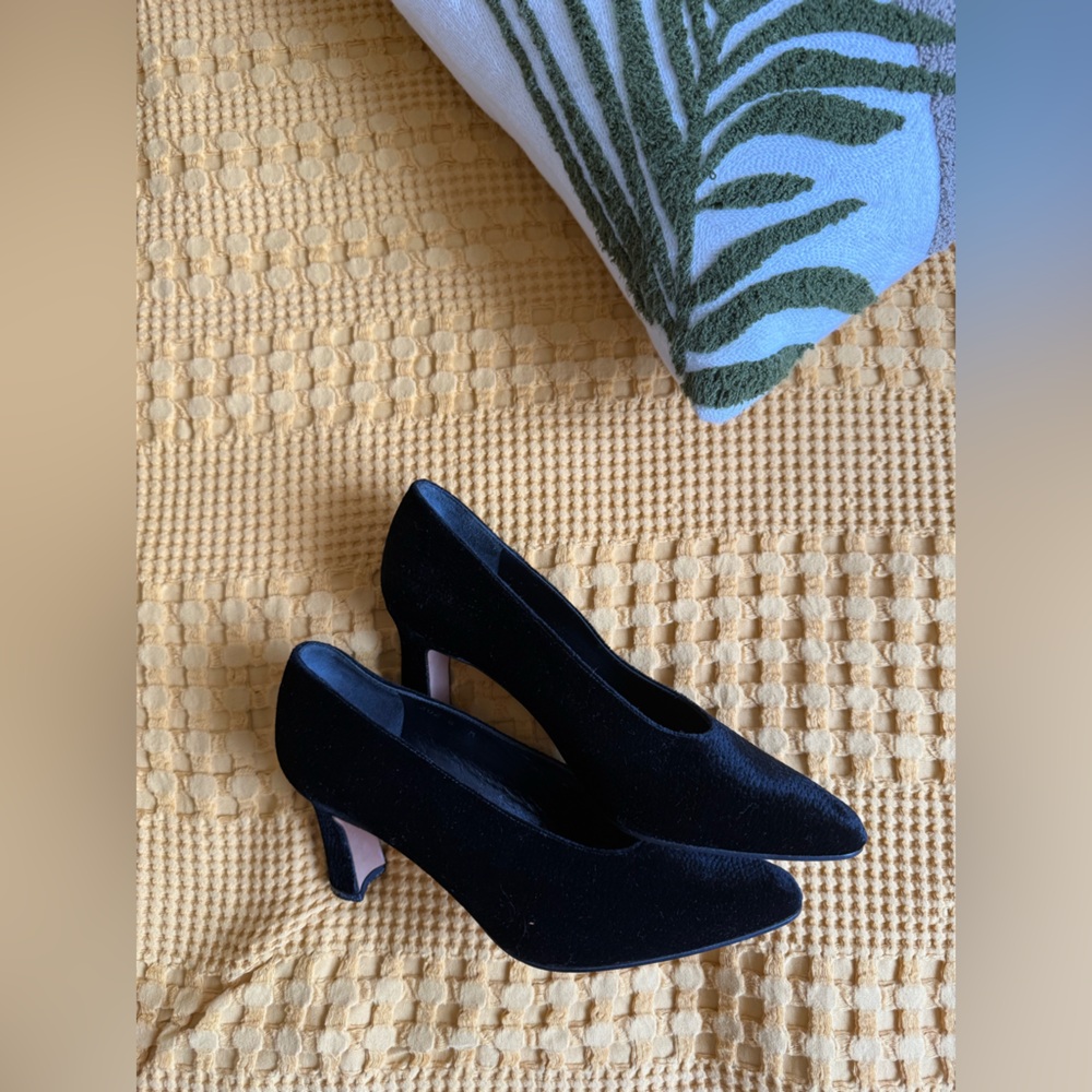 Retro Elegant Black Women's Heels Evan Picone,size 8